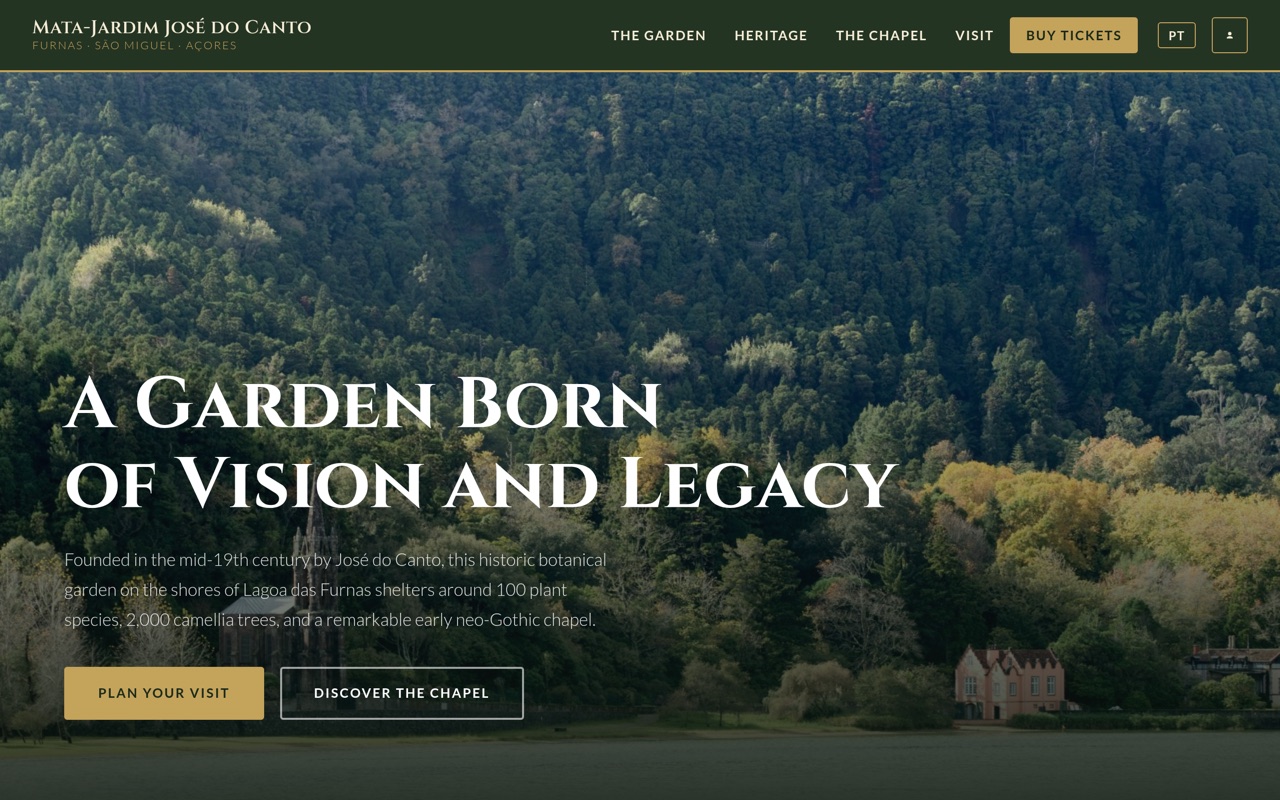 Mata Jardim José do Canto website preview